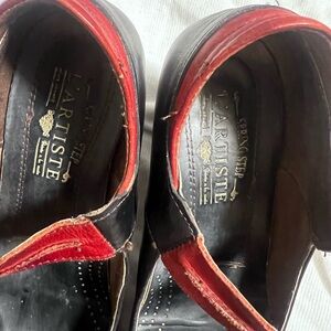 L'Artiste Black and Red Leather Shoes